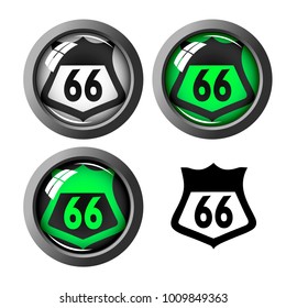 Vector image of four icons on a transparent background on a theme of navigation and GPS
