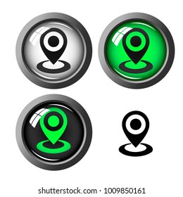 Vector image of four icons on a transparent background on a theme of navigation and GPS