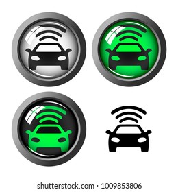 Vector image of four icons on a transparent background on a theme of navigation and GPS