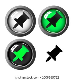 Vector image of four icons on a transparent background on a theme of navigation and GPS