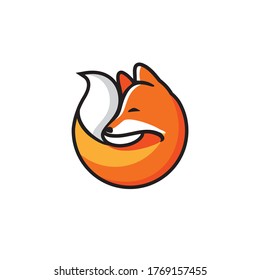 Vector image of an fox design isolated on white background, Logo and Symbol