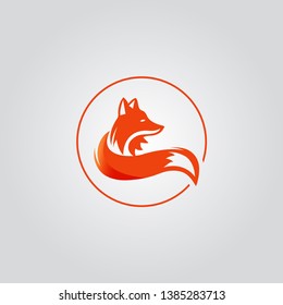 Vector image of a fox design on Vector fox for your design. Animal Logo