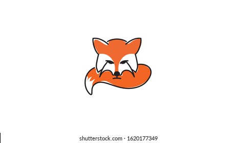 Vector image of a fox design on a white background, Wild Animals