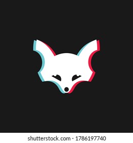 Vector image of a fox design on black background