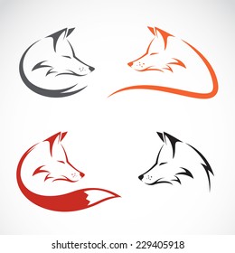 Vector image of an fox design on white background