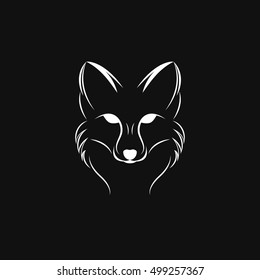 Vector image of a fox design on a black background, Vector fox for your design. Animal Logo.