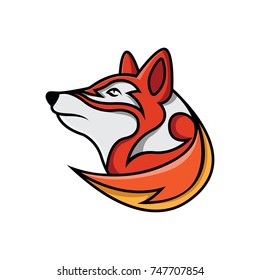 Vector image of a fox design on a white background, Wild Animals