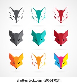 Vector image of an fox face design on white background