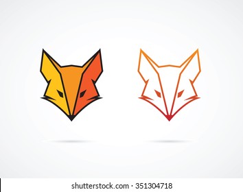 Vector image of an fox face design on white background, Animals