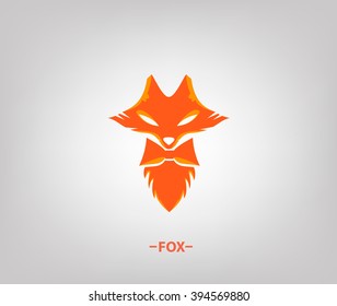 Vector image of an fox head on white background.   Template fox Logo.   Company logo design