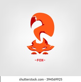 Vector image of an fox head on white background. Template fox Logo.  Company logo design