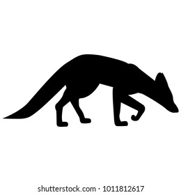 Vector image of a fox silhouette on a white background