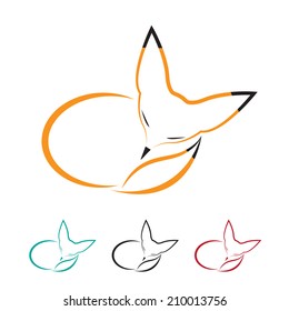 Vector image of fox sleeping on a white background.