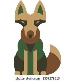 Vector image of a fox in soft autumn colors