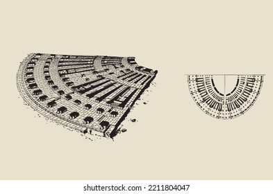 Vector image of a fragment of the colosseum - Level 1