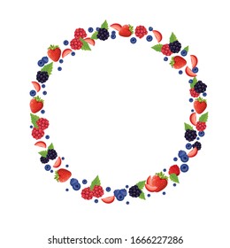 
Vector image of a frame with berries. Berry frame for packaging or postcards.