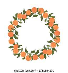 
Vector image of a frame made of apricot fruits.