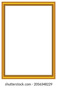 imagen vectorial del marco para la foto con color dorado y fondo en blanco. se puede ajustar el tamaño. se puede usar para marcos de fotos en medios sociales, marcos de productos, marcos de fotos de pared, etc