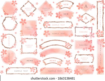 
Vector image frame. Watercolor style cherry blossom version.