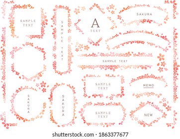 
Vector image frame. Watercolor style cherry blossom version.