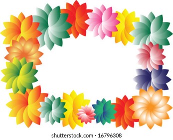 Vector image framing with flowers