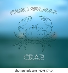 Vector image. Fresh seafood, crab