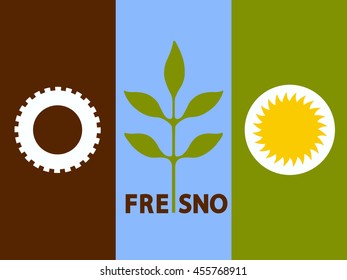 Vector image of  Fresno city flag, California, U.S.A., EPS10. 
