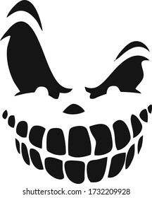 Vector image of a frightening face