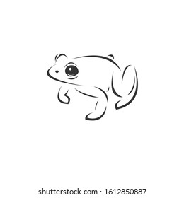 Vector image of an Frog black and white. design style. animal. art. symbol. logo. Illustrator. on white background