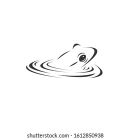 Vector image of an Frog black and white. design style. animal. art. symbol. logo. Illustrator. on white background