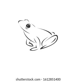 Vector image of an Frog black and white. design style. animal. art. symbol. logo. Illustrator. on white background