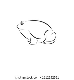 Vector image of an Frog black and white. design style. animal. art. symbol. logo. Illustrator. on white background