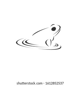 Vector image of an Frog black and white. design style. animal. art. symbol. logo. Illustrator. on white background