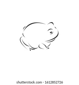 Vector image of an Frog black and white. design style. animal. art. symbol. logo. Illustrator. on white background