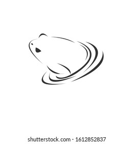 Vector image of an Frog black and white. design style. animal. art. symbol. logo. Illustrator. on white background