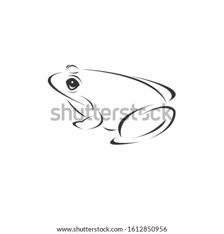 Vector image of an Frog black and white. design style. animal. art. symbol. logo. Illustrator. on white background