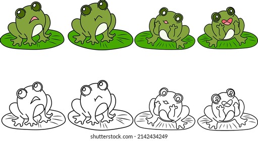 imagen vectorial de una rana para un libro de colorear.