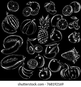Vector image of fruit. Nutrition plan