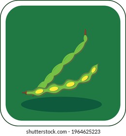 vector image of fruits and vegetables in vivid colors with dark green background.