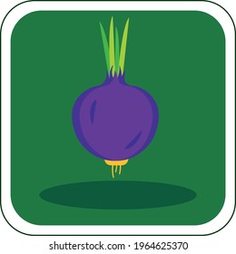 vector image of fruits and vegetables in vivid colors with dark green background.