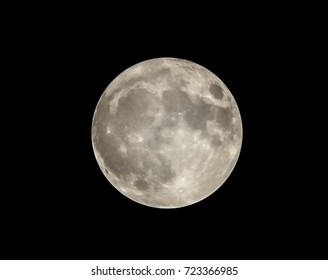 Vector Image Of Full Moon Isolated On Black Sky