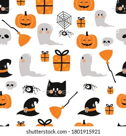 Vector image. Fun motif to decorate on Halloween. Modular image to enlarge.