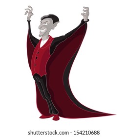 Vector image of funny cartoon angry Vampire