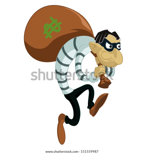 Vector Image Funny Cartoon Evil Thief Stock Vector (Royalty Free ...