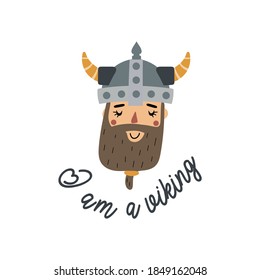 Vektorbild. Das lustige Design eines Viking. Bild zu dekorieren.