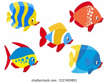 Vector image of a funny fish in cartoon style