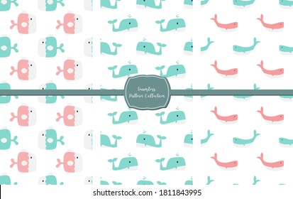 Vector image. Funny fish motif for kids. Modular image to decorate.