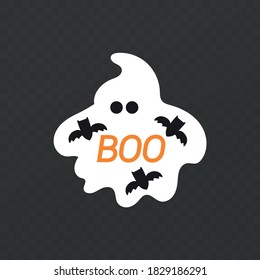 Vector image. Image of a funny ghost. Sticker to decorate.