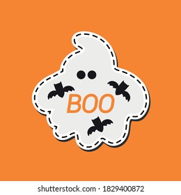Imagen vectorial. Imagen de un fantasma gracioso. Pegatina para decorar.