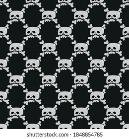 Vector image. Funny pattern of calavers hispters. Seamless image.
